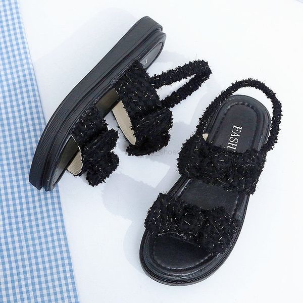 

ankle-wrap korean bow platform sandals 3cm increasing 06, Black