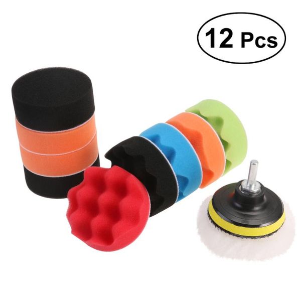 

in 1 4 inch polishing pads sponge & woolen waxing buffing kit auto car with m10 drill adapter