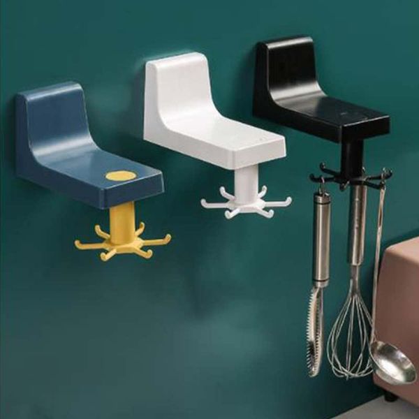 

hooks & rails 360 degrees rotating hook kitchen accesorios storage bathroom organizar rack rotated holder wall mounted
