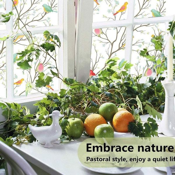 

window stickers privacy decorative film stained frosted sticker static cling non-adhesive glass for home office