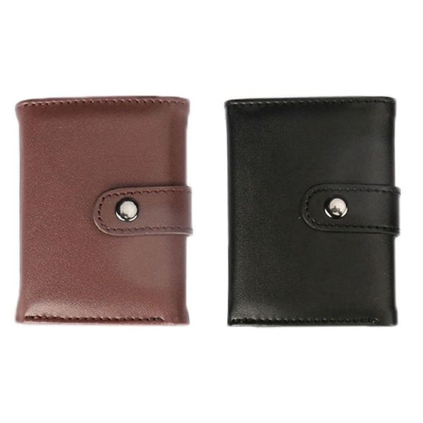 

card holders holder wallet men women metal rfid security blocking business vintage box, Brown;gray