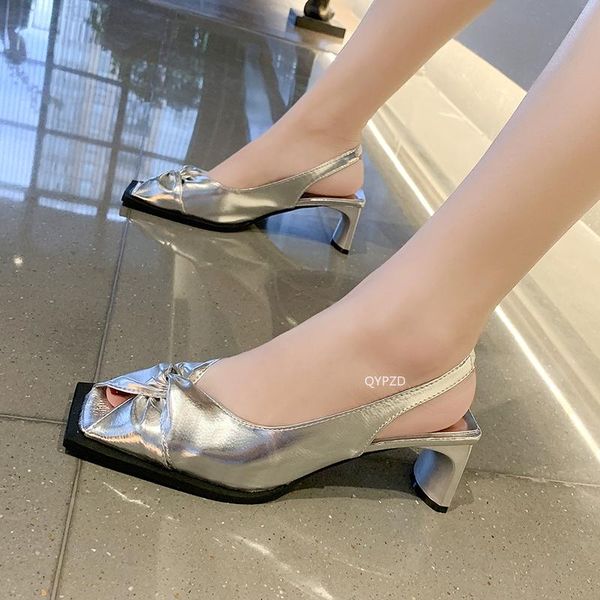 

sandals peep toe women 2021 summer square open thick heel single shoes female wild casual fashion roman high heels, Black