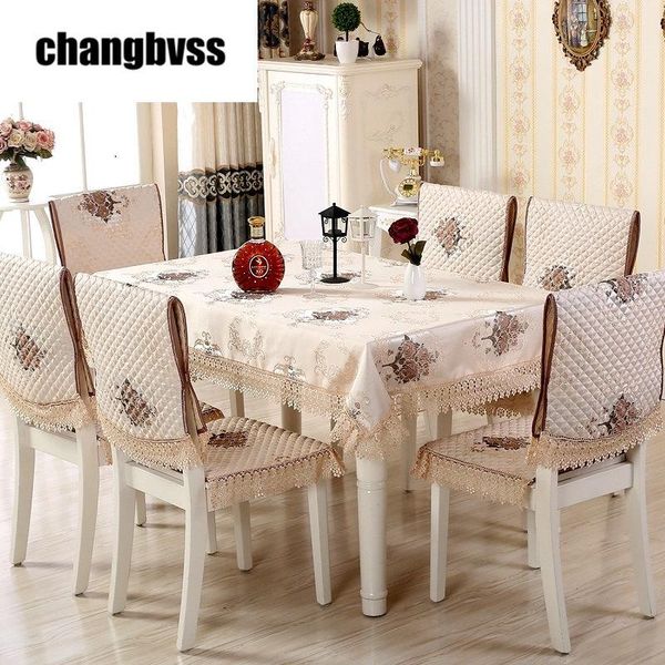 

pcs/set happy tree pattern lace edge rectangle tablecloth with dining chair covers table cloth for wedding cover set