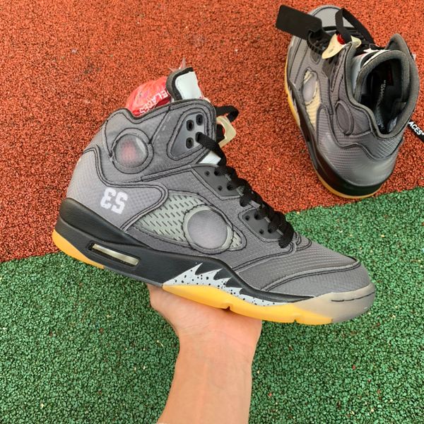 

basketball shoes 5s grey black mens jumpman 5 fashion sneakers