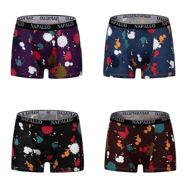 

milk silk panties men's boxers breathable middle waist, Black;white
