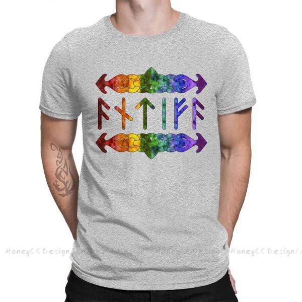 

men's t-shirts antifa runes - rainbow print cotton t-shirt camiseta hombre norsemen ragnar for men fashion streetwear shirt gift, White;black