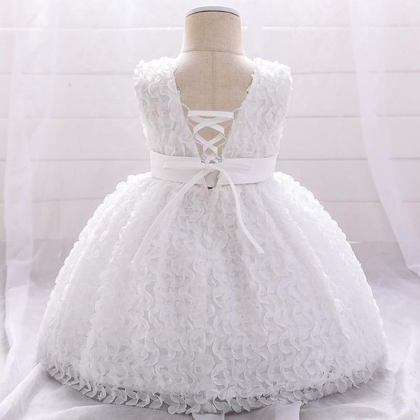 

girl's dresses born white baptism dress first birthday for baby girl clothes bow princess party backless 1 2 year, Red;yellow