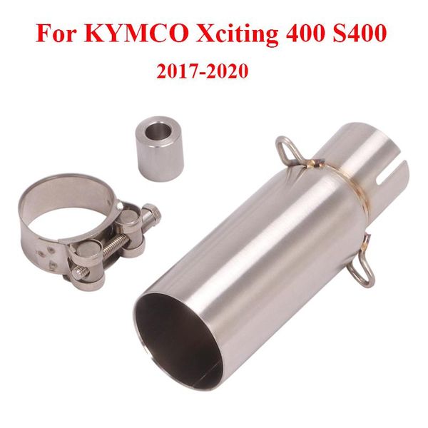 

motorcycle exhaust system mid connect pipe for kymco xciting 400 s400 2021-2021 slip on 51mm muffler stainless steel link tube