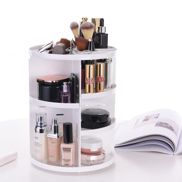 

multi layer makeup storage rack 360 degree rotating cosmetic organizer deskdisplay stand box boxes & bins