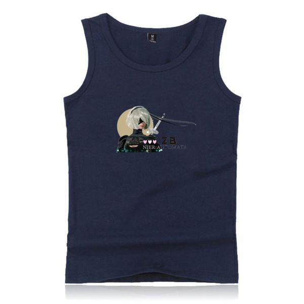 

men' tank nier:automata men summer cool sleeveless vest streetwear clothes hip hop fashion women tshirt casual, White;black