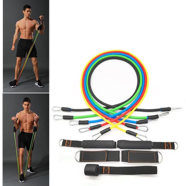 

resistance bands 11 pcs set yoga fitness gym equipment sports workout elastic band training physical therapy home workouts
