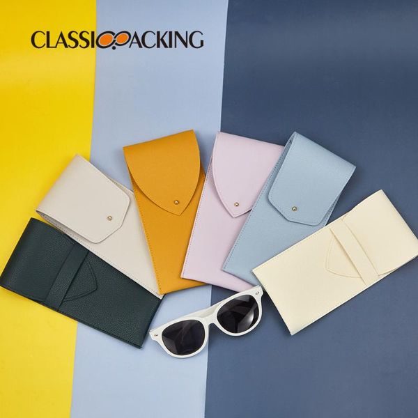 

sunglasses frames 2021 glasses bag carrying case multicolor leather lipstick portable protective cover, Silver