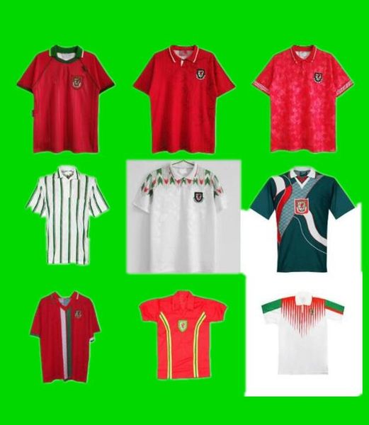 

1994 wales retro melville soccer jersey 1995 1996 rush giggs hughes saunders boden speed vintage classic home away football shirts thailand, Black;yellow