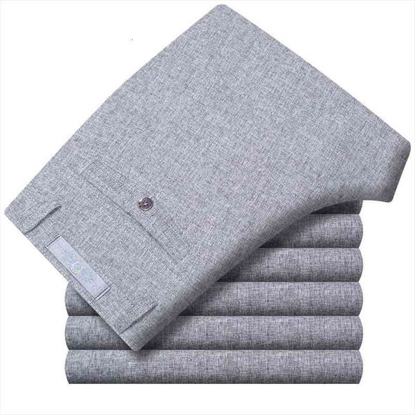 

summer linen business casual pants for men big size male formal classic breathable 9 colors thin office suit trousers for, Black