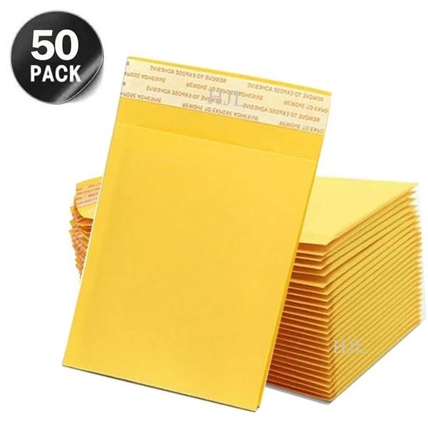

packing bags 50pcs kraft paper bubble padded mailing envelopes for mailer gift packaging self seal courier storage bag mail shipment