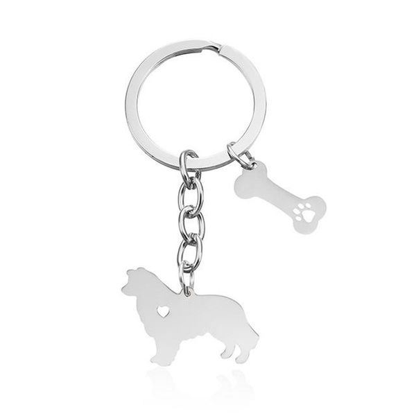 

keychains great pyrene trendy stainless steel key chains silver color dog bones keyrings jewellery