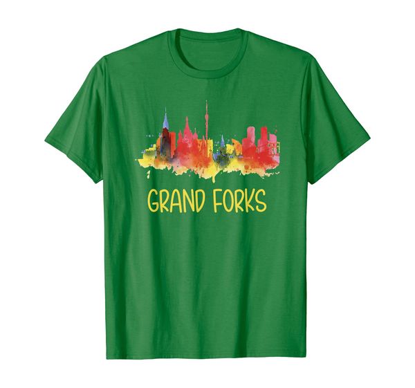 

Grand Forks Skyline Watercolor North Dakota State T-Shirt, Mainly pictures