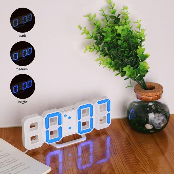 

wall clocks modern digital display table deskalarm 24 / 12 hours for home living room office 3d led clock nightlight