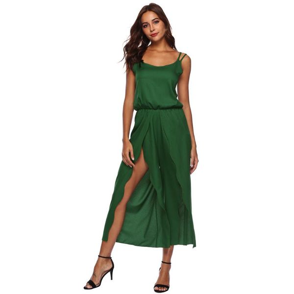 

women's jumpsuits & rompers feitong women ladies sleeveless backless loose long playsuits jumpsuit combinaison femme 2021 #4, Black;white