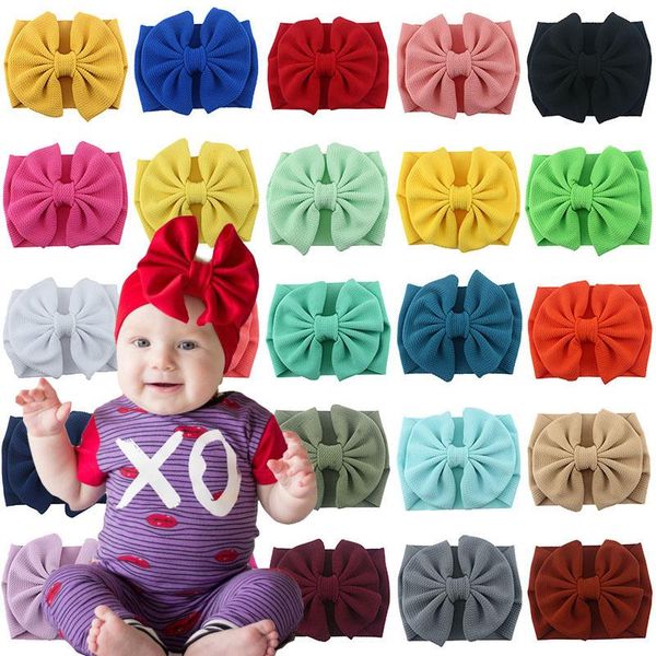

europe and america festival big bow pure color baby extra wide warm hair band accessories, Slivery;white