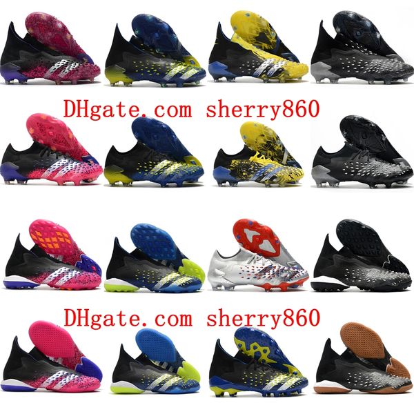 

2021 quality mens soccer shoes predator freak + fg ag tf ic cleats football boots turf indoor scarpe da calcio