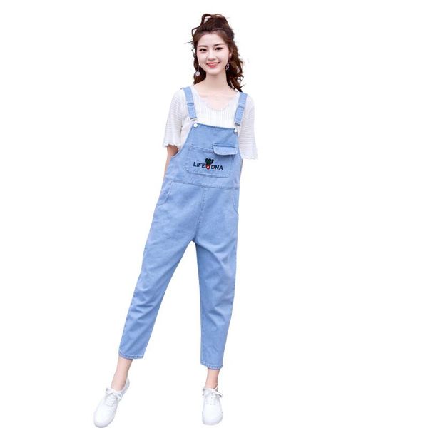

women's jeans rompers womens jumpsuit 2021 denim overalls women playsuit long ankle length, Blue