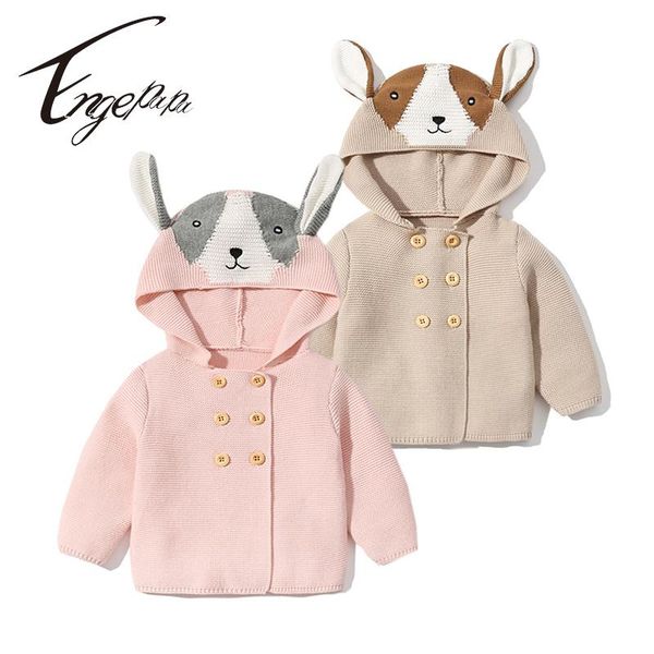 

jackets engepapa hooded cartoon cute baby boy girl cardigan toddler clothes long sleeves ears knitted sweater spring autumn, Blue;gray