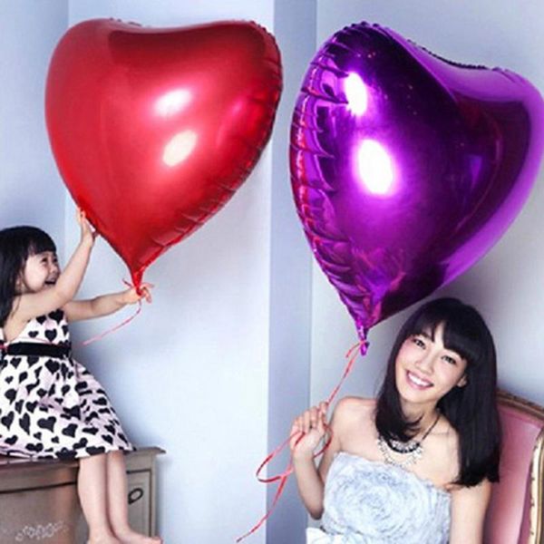 

party decoration 75cm heart shape aluminum inflatable foil balloons for birthday decorations helium balloon air globos wedding