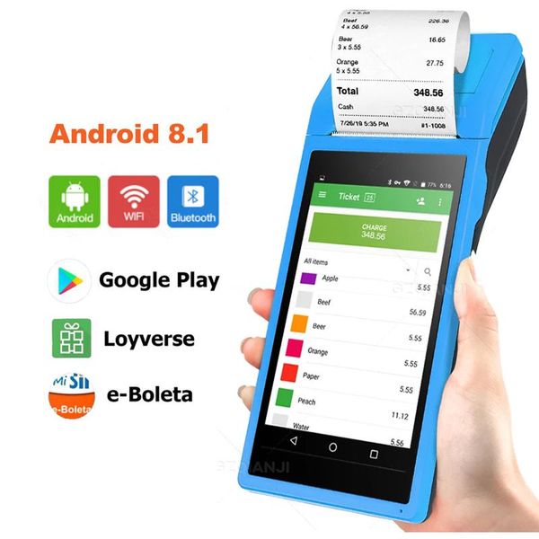

printers goojprt pda android 8.1 receipt all in one bill printer qr code scanning portable 5.5 inch mobile machine for commercial