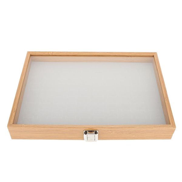 

jewelry pouches, bags 1pc practical ring storage box wood show earring display, Pink;blue