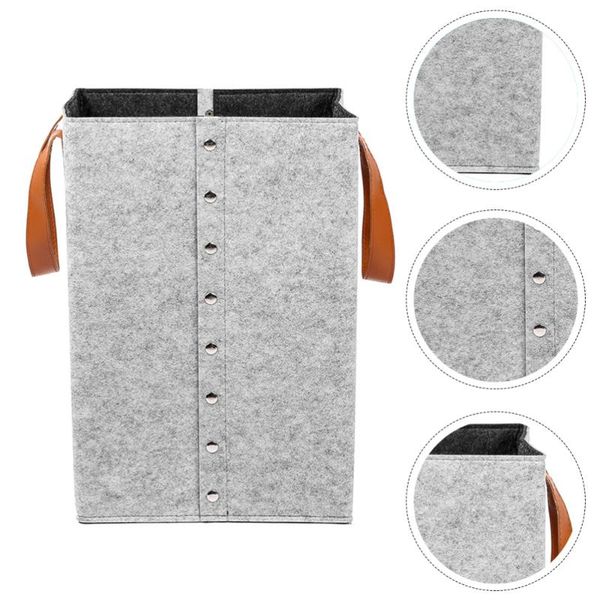 

1pc folding clothes bag household laundry pouch portable basket (gray) bags