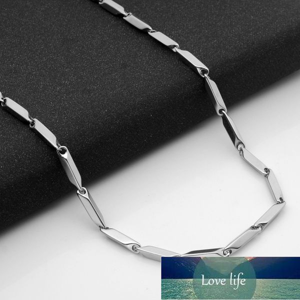 

1pc men's necklace 316l stainless steel 3mm thick handmade chain 50/60/70/80cm steel color male jewelry bracelet gifts for men, Silver