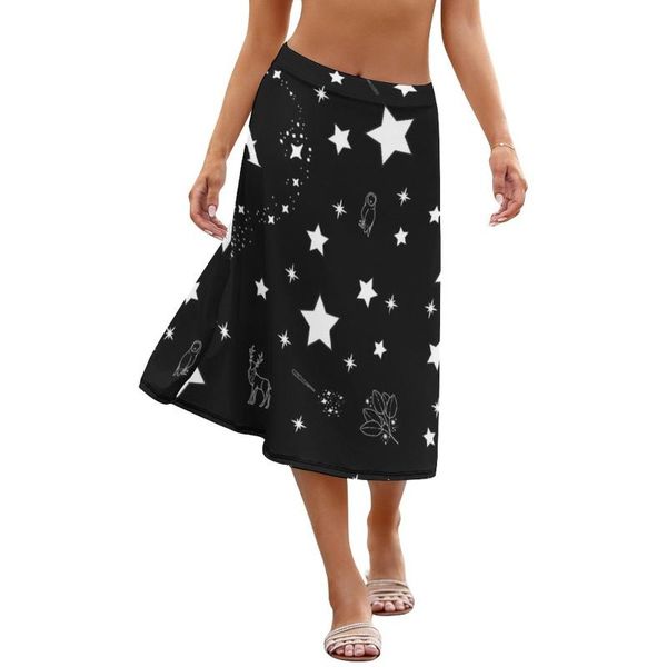 

skirts letter skirt pattern spring girls spandex aesthetic midi, Black