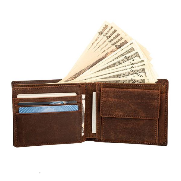 

mens rfid blocking brown black genuine leather wallet coins id card holder banknote pocket coin purse 630 50, Red;black