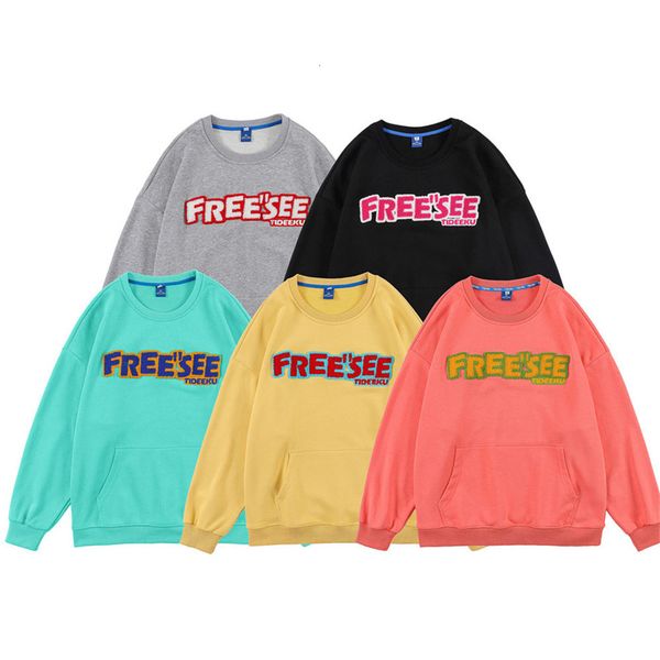 

men's hoodies & sweatshirts 5 color women's embroidered towel brand terry flannel harajuku retro, Black