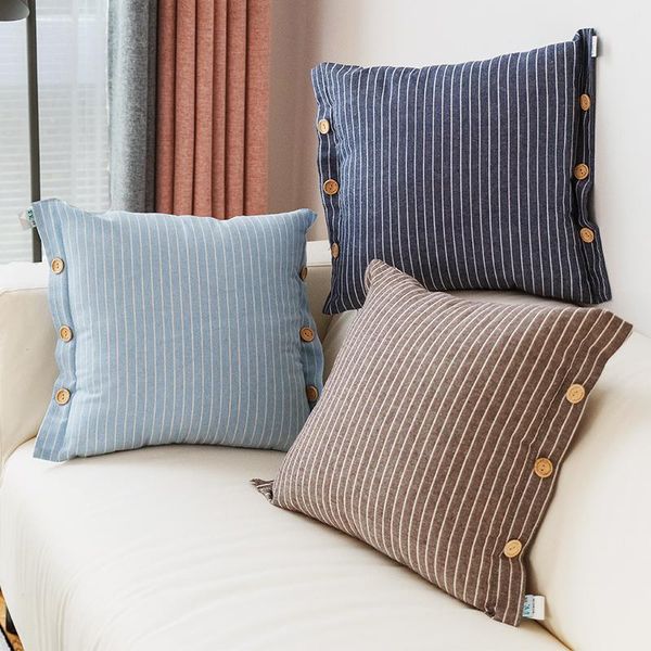 

45x45/60x60/70x70cm simple nordic cotton linen striped cushion cover pillowcase sofa decorative cover for cushion pillow case