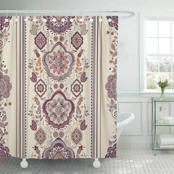 

shower curtains fabric curtain ethnic light striped floral pattern paisley flower border asian drawing arabic bathroom
