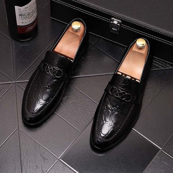 

dress shoes men's wedding formal bullock carving office sapato social masculino party business prom footwear zapatos hombre, Black