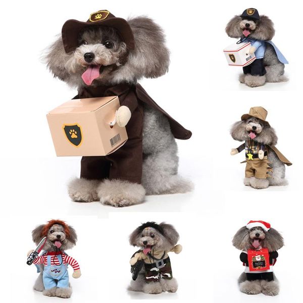 

cat costumes pet dog halloween clothes dogs christmas cosplay costume comical outfits with wig set festival party clothing