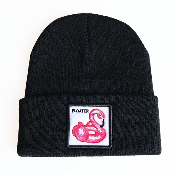 

beanies sale popular animal crane bird embroidered knitted hat embroidered pullover ski hat wool, Blue;gray