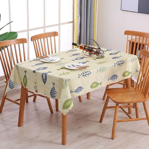 

table cloth fabric fish tablecloths cotton linen rectangular tea cloths mats desks and other household