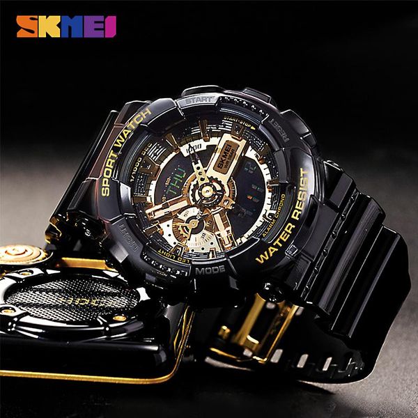 

wristwatches skmei youth fashion digital watch men shockproof waterproof dual led chrono alarm clock mens watches cool hour 1688, Slivery;brown