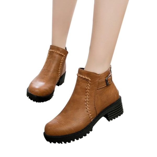 

boots niceest women ankle female fashion patent pu leather platform woman shoes plus size 35-53 for botas mujer, Black