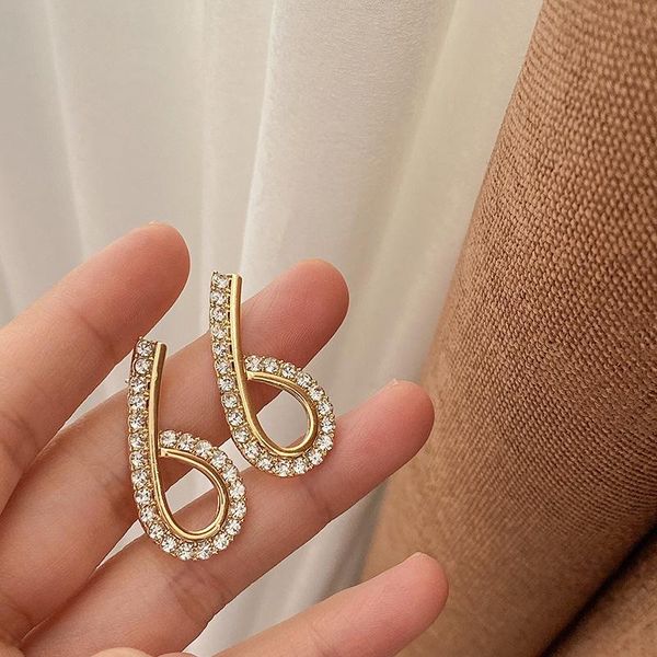 

stud 6 shape number earrings fashion jewelry 2021 wholesale ear ring for women european korean trendy elegant style luxury, Golden;silver