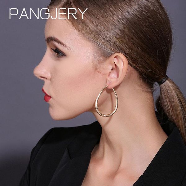 

hoop & huggie pangjery prevent allergy 925 sterling silver earrings for charm women ins fashion temperament circle party jewelry gifts, Golden;silver