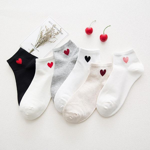 

sports socks female sport fitness women funny cute school girls cotton loose heart-shape fruits print running cycling, Black