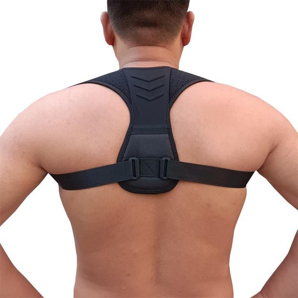 

back support posture corrector corset clavicle spine correction belt pain relief comfortable, Black;blue