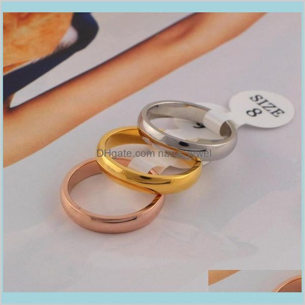

smooth love ring couple ring tail simple ring titanium steel wholesale smooth face zo9b7 ows0e, Slivery;golden