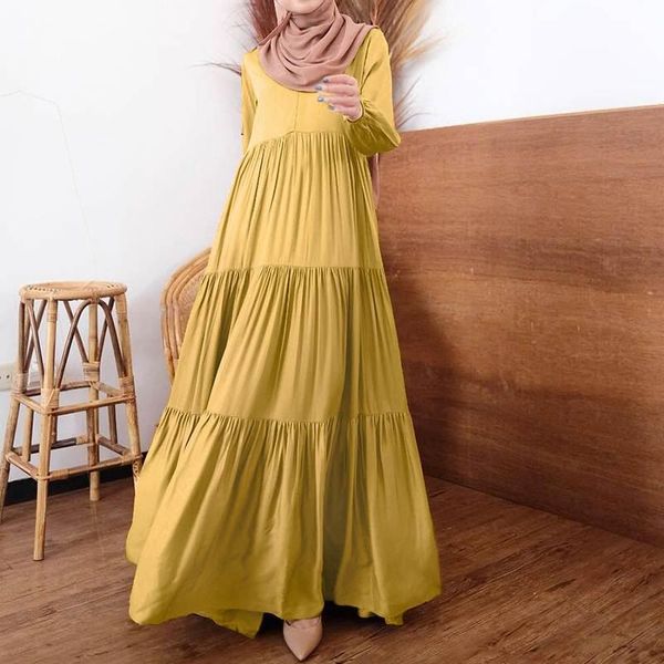 

ethnic clothing zanzea casual elegent sundress party solid long maxi dresses women muslim kaftan islamic vintage abaya dubai, Red