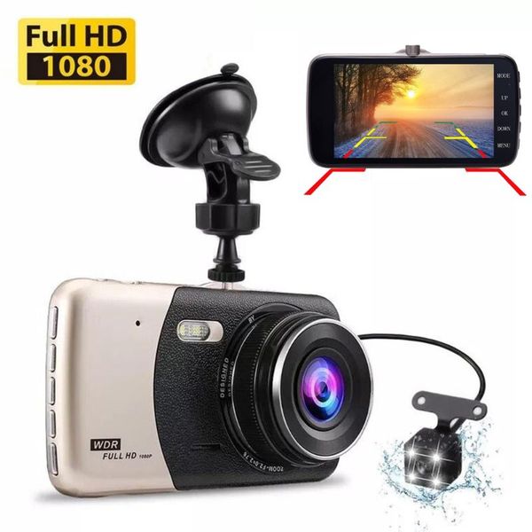 

car rear view cameras& parking sensors 4 inch 170 degree 1080p dual lens motion dection night vision dvr video recorder camera dash cam regi